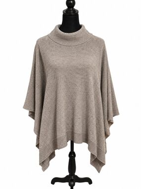 Isabel by Ingrid + Isabel Gray Turtleneck Poncho Sweater – Size L/XL